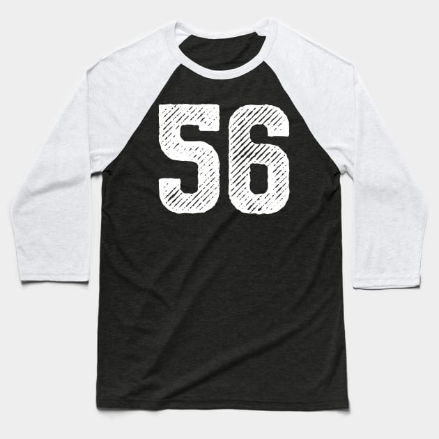 Fifty Six 56 Baseball T-Shirt by colorsplash